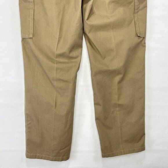 Tasso Elba Mens Pants Cargo 34x30 Cotton Flat Front Tan color - Picture 9 of 16